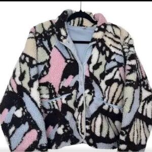 Free People Pastel Pattern Teddy Jacket